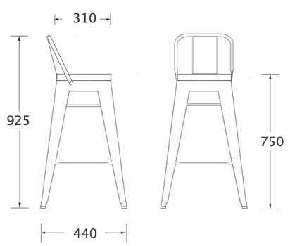 Размеры барного стула