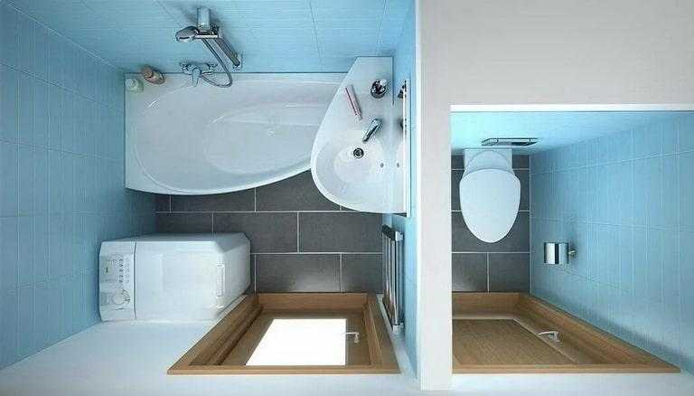 Интерьер небольшой ванной комнаты