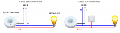 Датчик движения для включения света: виды: схема подключения